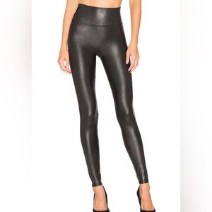 Spanx Womens S Faux Leather Leggings Black Shaping 2437 Compress